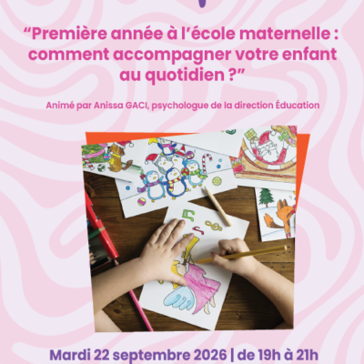 Café des parents : Première rentrée à l&rsquo;école maternelle, comment accompagner votre enfant au quotidien ?