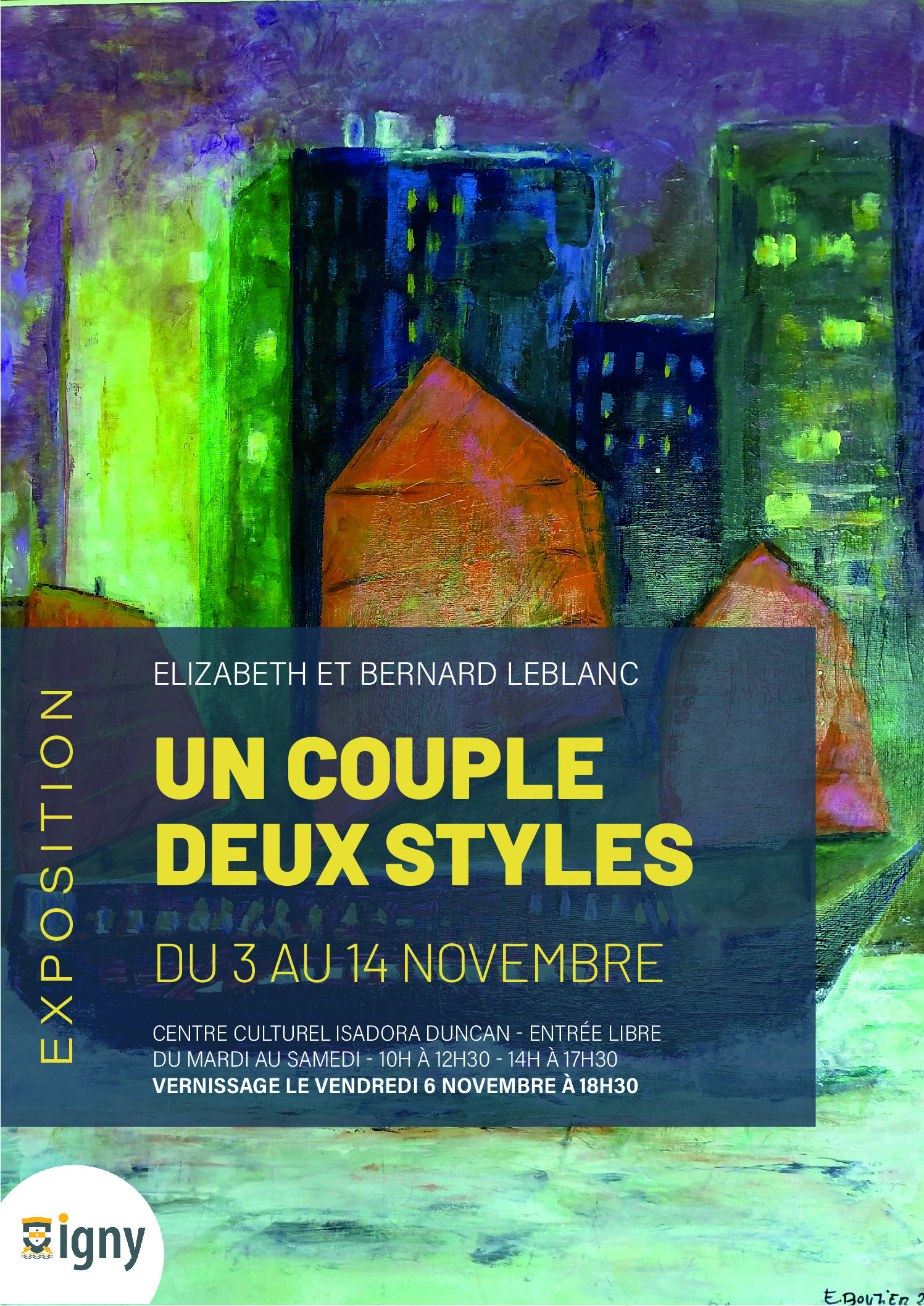 Image de l'événement: Exposition : « UN COUPLE DEUX STYLES » ELIZABETH BOUTIER ET BERNARD LEBLANC